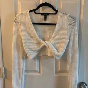 Forever 21 white knit bolero/sweater